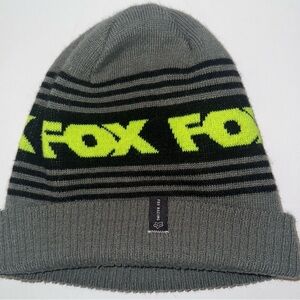 Fox hat beenie motocross mountain bike fox factory racing warm grey neon yellow